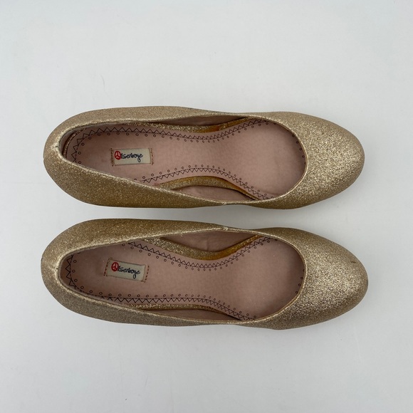 Olsenboye Size 7.5 M Gold Glitter OPepper Platform Pumps, 4.5" heel - Picture 2 of 8